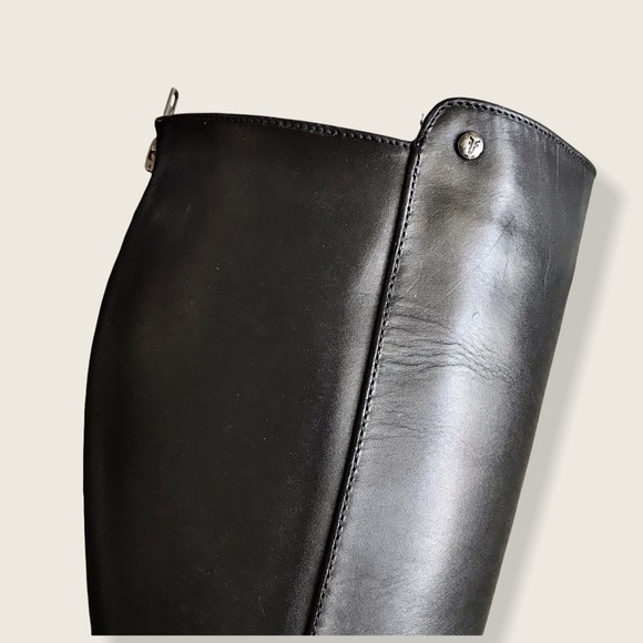 Frye Melissa Stud Black BackZip Tall Leather Boots - Picture 10 of 16